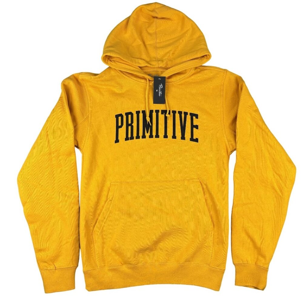 Primitive Mustard Yellow Hoodie Sweatshirt With Kangaroo Pocket  Size S